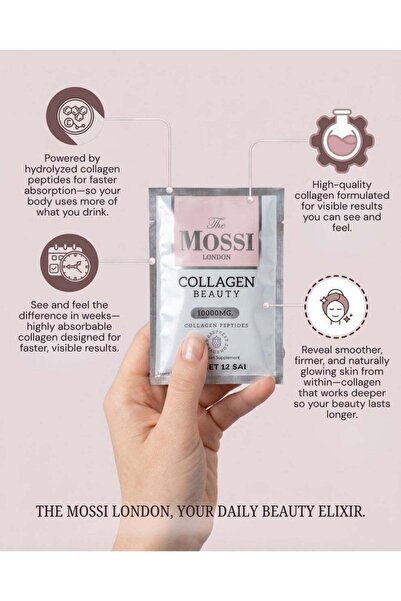 The Mossi London Collagen Beauty – 30 x 12g Sachets – 10,000mg Collagen Peptides
