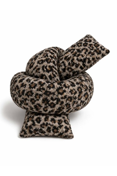 MOJEA Arc Form Kırlent Yastık – Leopard Bukle Kumaş Uzun Form 175 cm