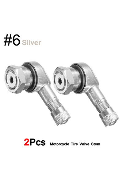 Choice 6-Silver DSYCAR 2Pcs 90 Degree CNC Motorcycle Tire Valve Stems -Univer...