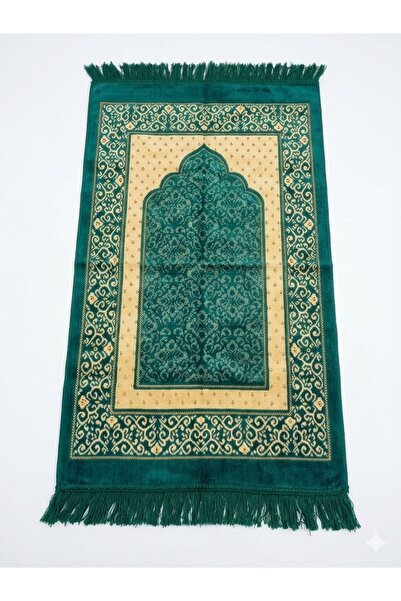 AL HANNAN TEX Namazlık dokuma 1 adet şpinger seccade (450_500 gr ) yeşil rengi