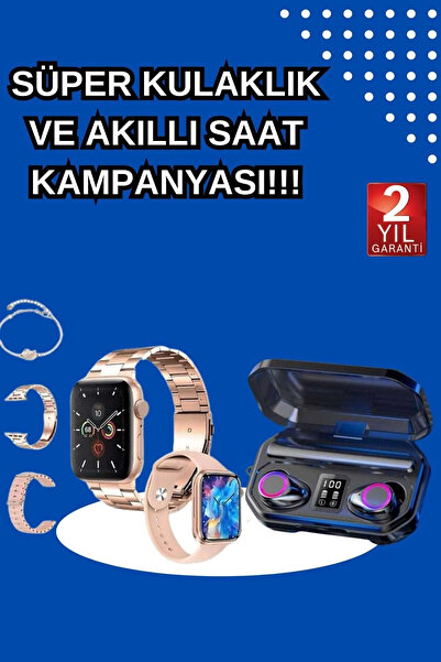 ARMÜZ Kadınlar İçin 3 Kordonlu Akıllı Saat Ve Dijital Göstergeli Powerbankli ...
