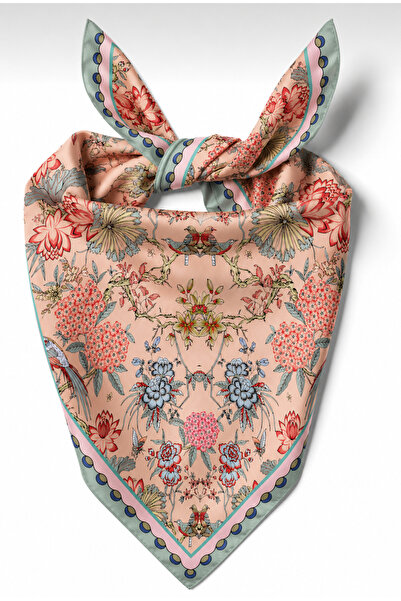 Modabutik Canlı Renkli Kadın Modern Floral Desenli Bandana