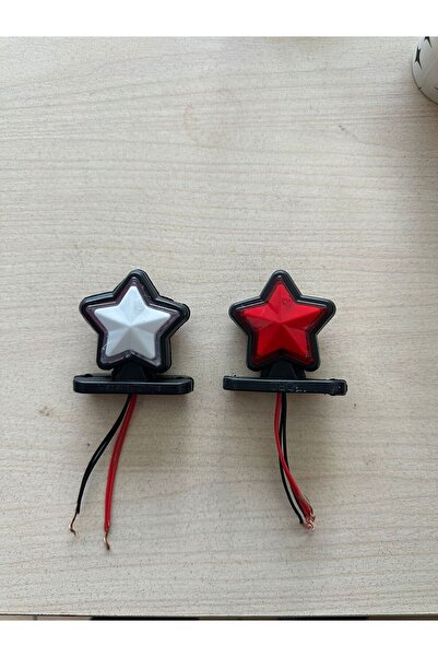 DRD OTOMOTİV DRD Mini Yıldız Takoz Lamba Kırmızı - Beyaz İkili Set