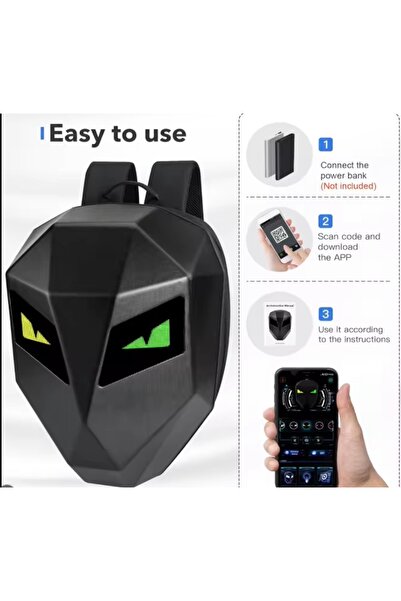 OEMN Rucsac cu Ecran LED Programabil | Display Animații | USB Reîncărcabil | ...