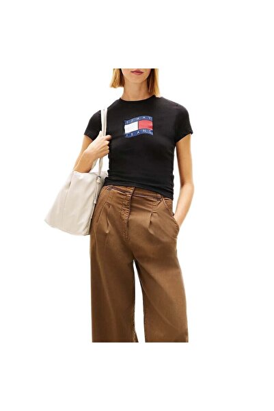 Tommy Hilfiger Τρίκοκο TJW Στενό Κυματιστό Μπλουζάκι με Σημαία EXT