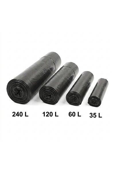 OEM Set de 4 role cu 60 de saci menajeri, 240-120-60-35 L volum, polietilena ...