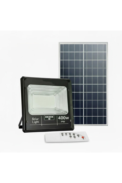 Casa Shop Proiector solar LED 400W cu telecomandă, IP66, Luminozitate puterni...