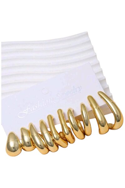 OEM Cercei aurii, eleganti, diverse forme, set 5 perechi