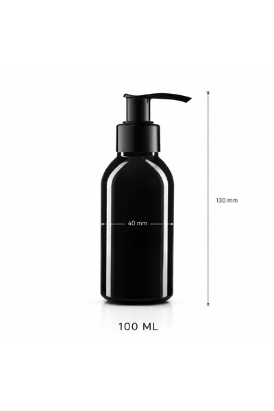 makrobay 10 Adet 100 ML Siyah PET Kozmetik Şişesi Losyon Başlıklı