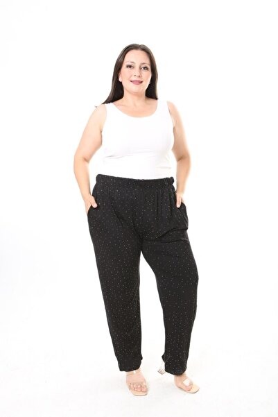 XL Modam Xlmodam Women's Lycra Viscose Silver-Foliated Plus Size Pants