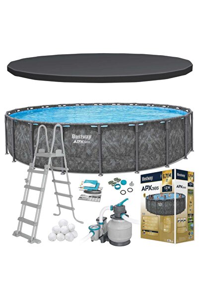 BESTWAY Piscină de grădină cu cadru 671 x 132 cm 11-în-1 561JZ