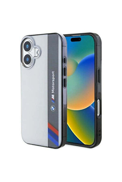 BMW Husă Motosport IML cu Dungi Verticale iPhone 16 - gri