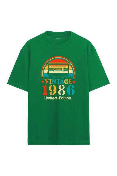 Colermi تي شيرت 1986 Mixtape ذو ياقة مستديرة كبير الحجم ذو طابع قديم