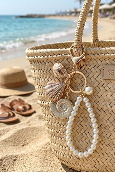 Jaida Moda Μπρελόκ τσάντας με λεπτομέρειες από κοχύλια, σαλιγκάρια, στρείδια ...
