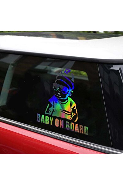 OEM Autocolant Auto Baby On Board, Multicolor, Vizibilitate Bună, 12.5x14cm