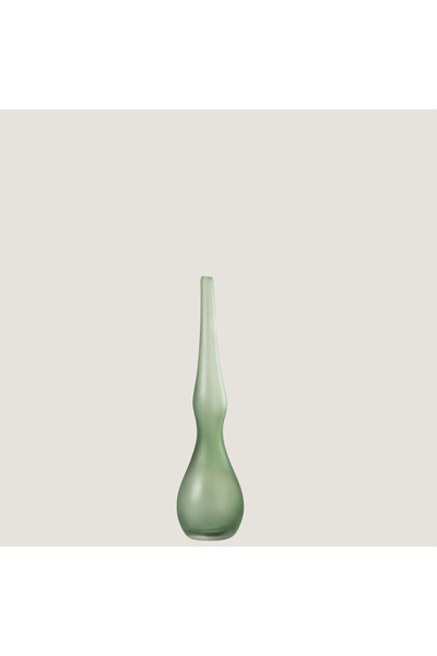 Chakra Vază din sticlă curbată Adri Gri 14 Cm Natural