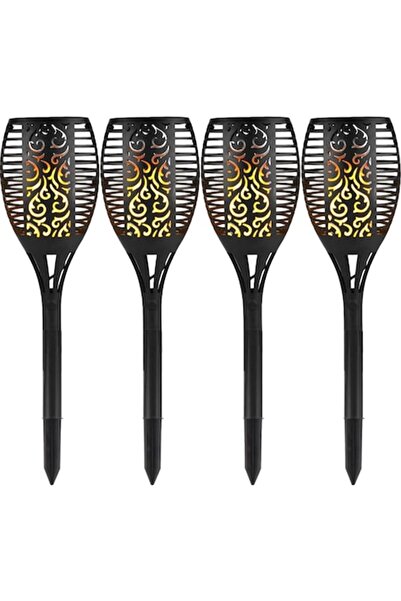UTILIO Set de 4 x UTILIO ®   Lampă solară de exterior tip torță, cu efect de ...