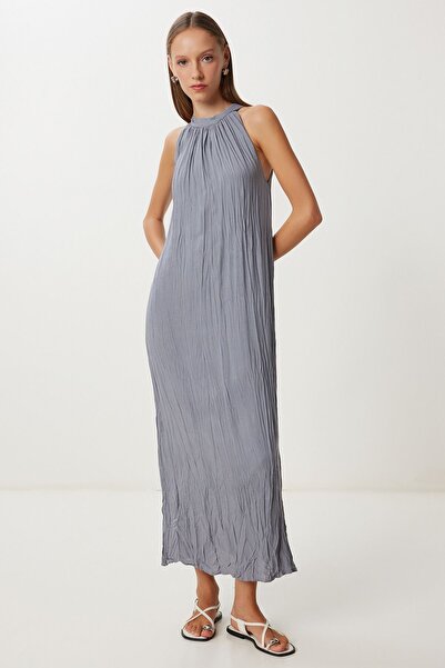 Hiccup ISTANBUL Rochie midi texturată cu guler tip halter