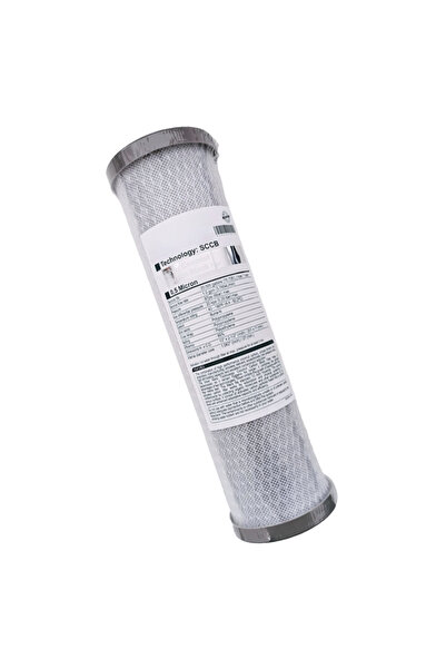 WTS Cartuș cu bloc de carbon din nucă de cocos, 10 inch, bacteriostatic, cu i...