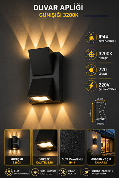 Noas 6 WATT LED DUVAR APLİĞİ - GÜNIŞIĞI