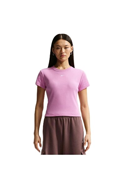 Nike Tricou sport de damă, cu mânecă scurtă, mulat, reiat, mărimea L