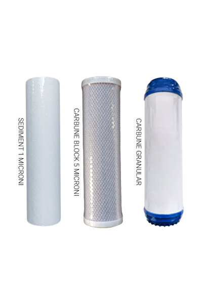 WTS Set de cartușe economic, în 3 etape, GAC-CB pentru osmoză inversă și micr...