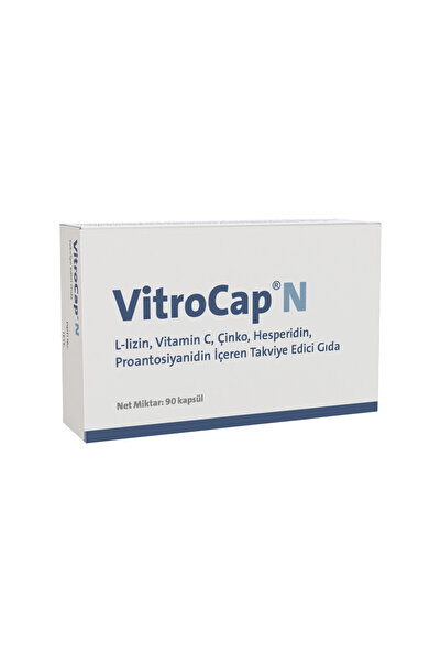 VitroCap N 90 Kapsül Çinko C Vitamini L-Lizin ve Üzüm Çekirdeği Ekstresi İçer...