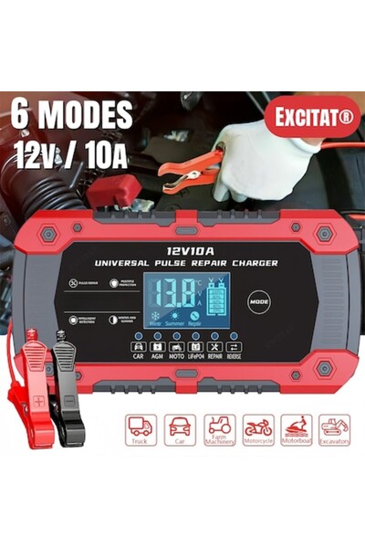 Excitat Redresor auto multifunctional, Excitat®, 6 moduri, 150W, Incarcare ra...