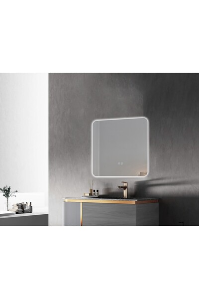 Fresh Colour Oglinda baie LED 70x70 cm cu dezaburire MILO – touch, lumina reg...