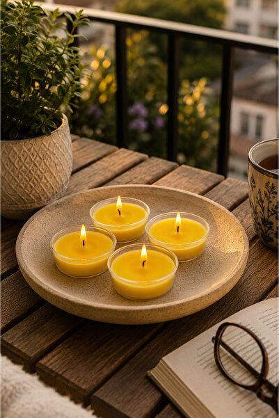 Typoniq Attitude Included Citronella Sivri sinek Kovucu 4'lü Tealight Mum Set...