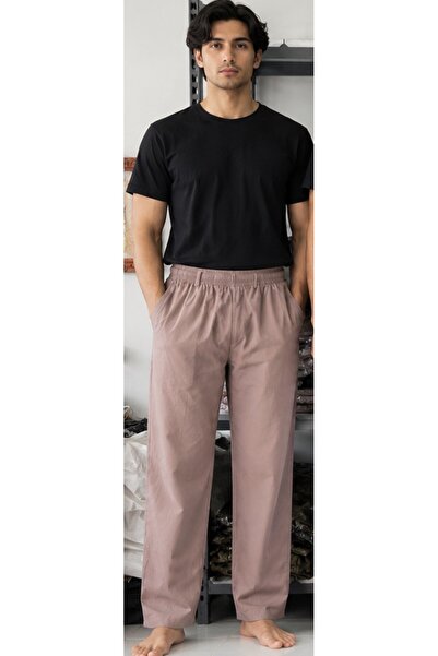 CEMRE Men's Summer Linen Pants with Elastic Waist