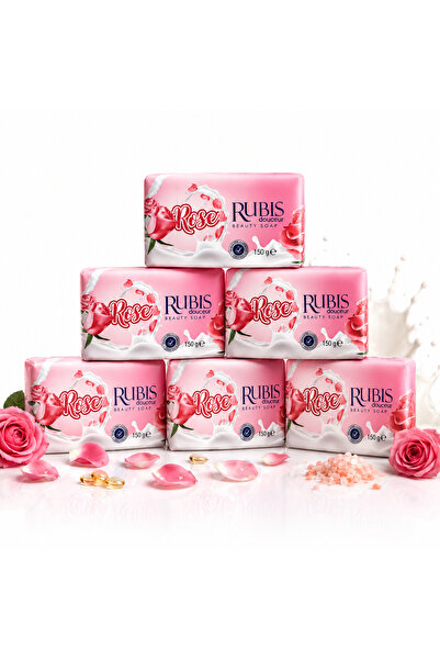 Rubis Set 6 săpunuri Douceur® Rose, 6 x 150 g – cu parfum floral delicat de t...