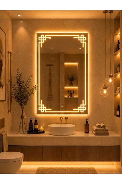 DKN Mirror Deco Line LED’li Banyo Aynası | Dokunmatik Sensörlü Işıklı Ayna