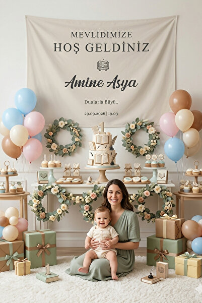 Vagonik Kişiye Özel Doğum Günü Happy Birthday Duvar Örtüsü Duvar Halısı Birin...