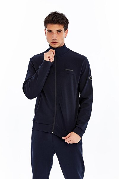 Arma Ar-Ma Men's Full Zipper Sweatshirt with Text Print, Fleto Pockets, Stand...