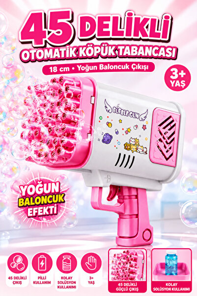 YILDIRIM OYUNCAK Pilli LED Işıklı 45 Delikli Köpük Tabancası 18cm – Otomatik ...