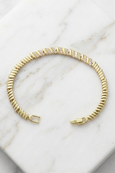 Rua Jewelry XUPİNG 14K Vira Burgu Kadın Bileklik 6 Mm 18cm Altın Renk | Kararmaz