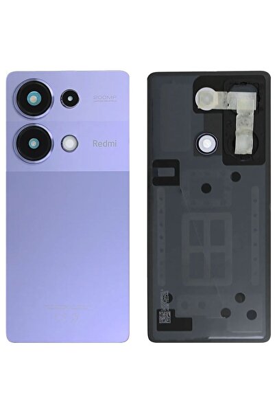 Yedcom Xia omi Uyumlu Redmi Note 13 Pro 4G Mor Kamera Camlı Arka Pil Kapağı B...