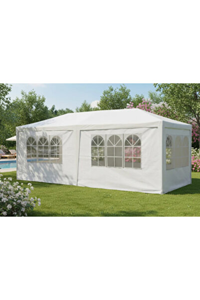 Target Home Κιόσκι κήπου με πλαϊνά σκίαστρα 6 x 3 x 2.60 μ. ύφασμα πολυαιθυλε...