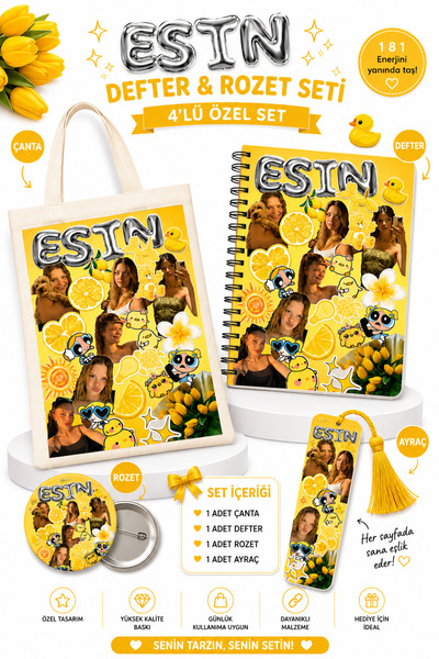 MANİFEST Themed Notebook Bag, Badge and Bookmark Set, 4-Piece Special Collection