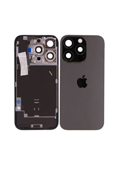 Yedcom Iphone Uyumlu 16 PRO MAX Siyah Kamera Camlı Arka Pil Kapağı Batarya Ka...