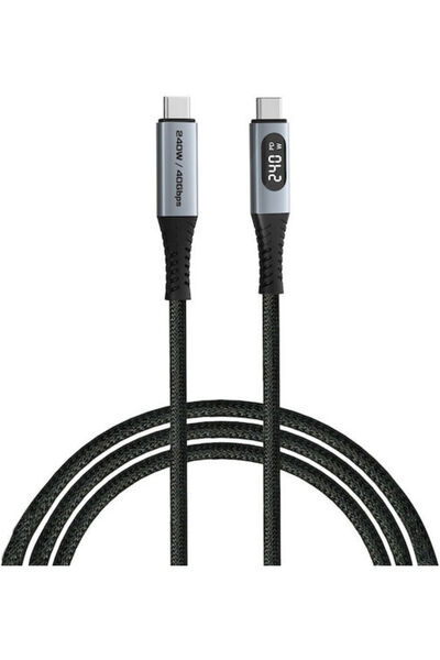 Verbatim Πλεγμένο καλώδιο USB 4 με LED, USB-C Αρσενικό - USB-C, 240W PD, Μαύρ...