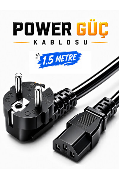 ANKTEK 1.5 Metre Power Kablo Bilgisayar Kasa Monitör vb 500W 3x0.75 mm 3 Pin ...
