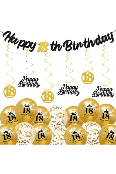 OEM Set de decorațiuni pentru 60 de ani Banner Balon Complet Negru-Auriu
