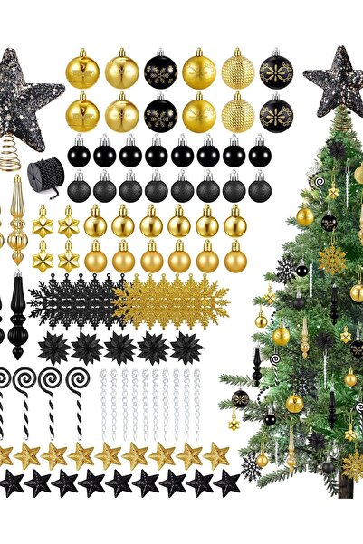 OEM Set 104 Decorațiuni pentru Brad – Ornamente de Crăciun Bombițe 3–20 cm Ne...