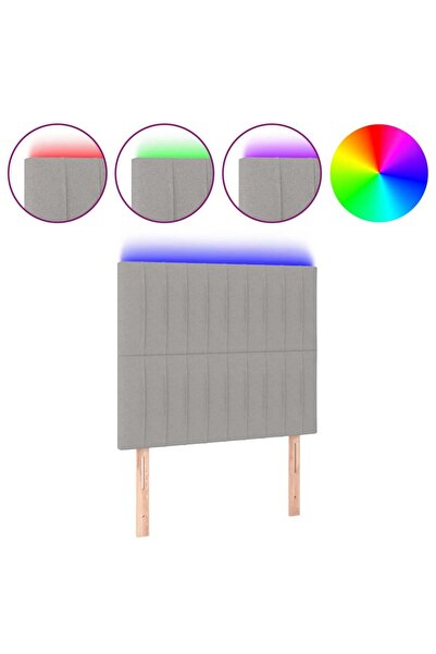 vidaxl Tăblie de pat cu LED, gri deschis, 100x5x118/128 cm, textil