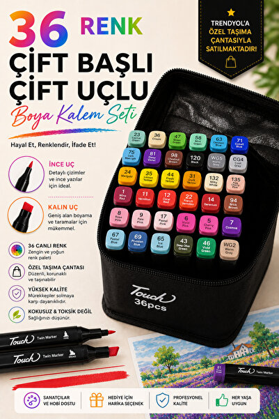 GIFT 36 Vibrant Colors, Double-Ended Design! Professional Marker Pen Set for ...