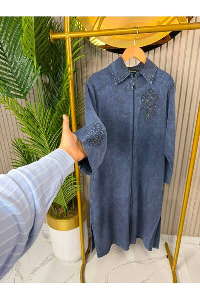 Gülhan Gökçen Yaprak Desen Nakışlı İnce Tensel Kap