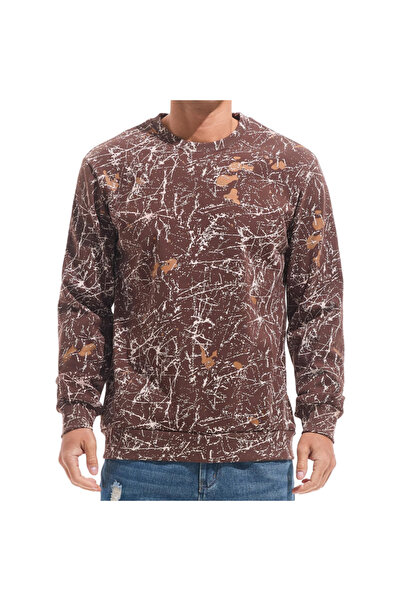 OEM Hanorac Polar Bărbați Crewneck Casual Călduros Căptușeală Călduroasă Maro...
