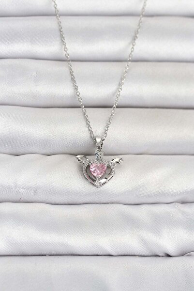 Inure Jewelry 316L Steel Chain Silver Color Winged Heart Model Women's Necklace